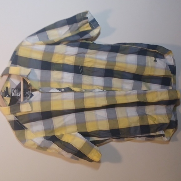 Billabong yellow plaid button down shirt - Picture 2 of 5